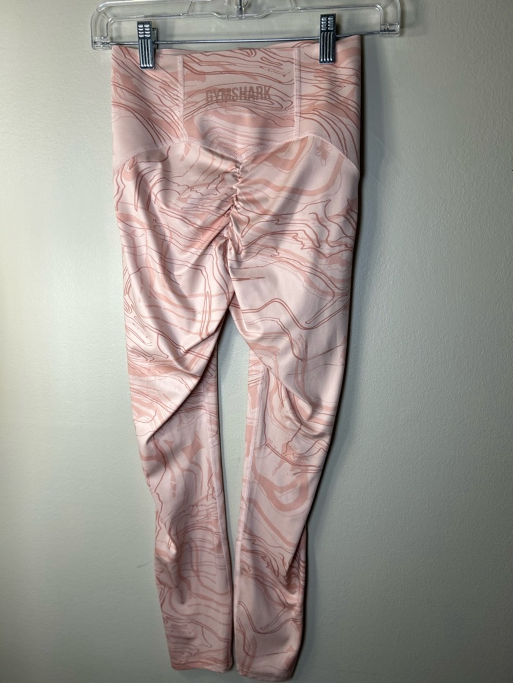 Gymshark Blush Pink Marble-Print Leggings